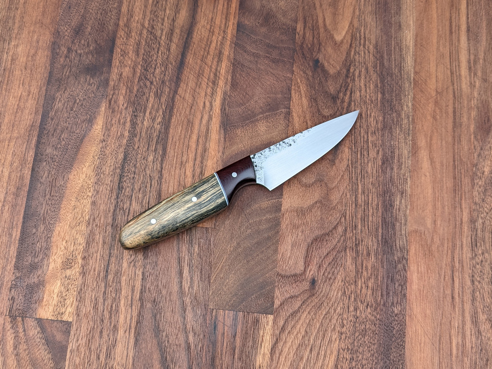 Profile view of a paring knife.